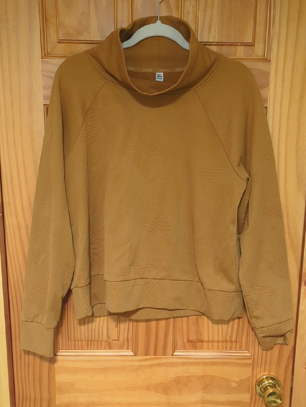 RBX Women's Mustard Cowl Neck Pullover Sweater